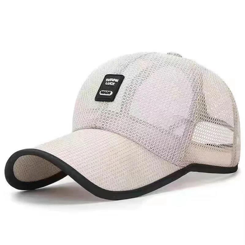 Hot Sale Summer Women Men Mesh Baseball Cap Solid Snapback Label Stick Sunhat Outdoor Breathable Hip Hop Hats Casquette