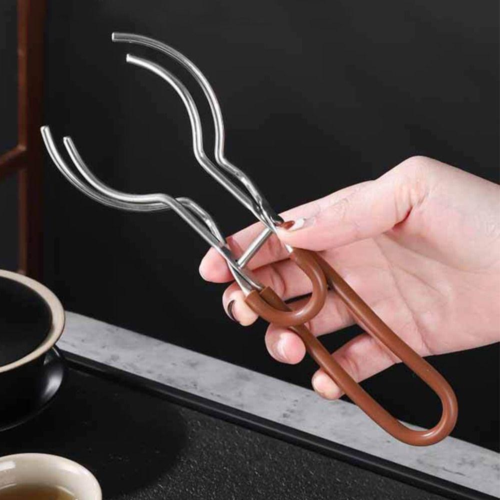 Multi-functional Tea Brewing Assistant Stainless Steel Stable Tea Cup Non Slip Cup Clamp  Tea
