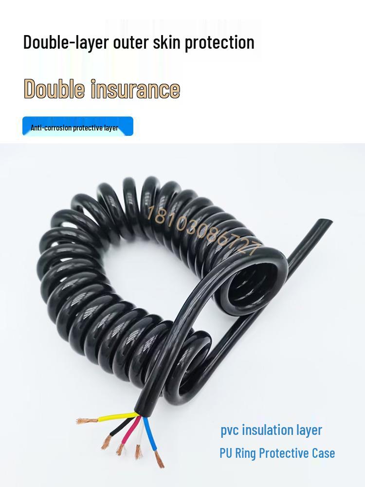 5-Core Pure Copper Spring Wire: 0.75/1/1.5/2.5 Sq. Retractable Tailgate Extension Cord