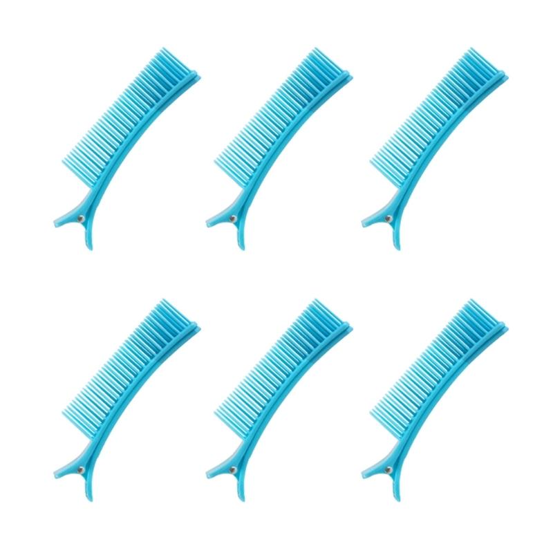 6Pcs Practical Hair Clip for Precise Sectioning Brush Top Design Styling Tools Coloring Cutting DIY Hairstyling Essential