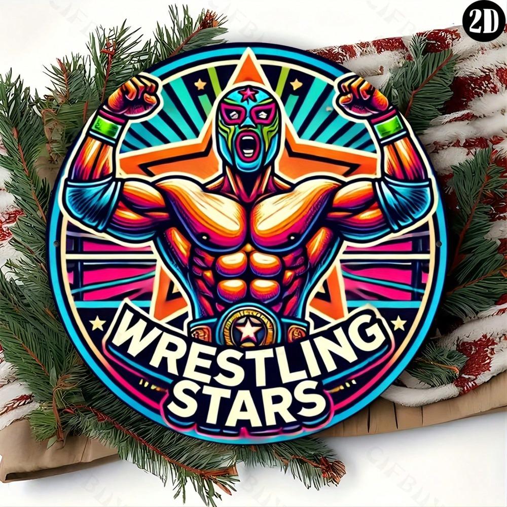 Wrestling Metal Sign Wall Art Gift Home Office Decor Indoor Outdoor