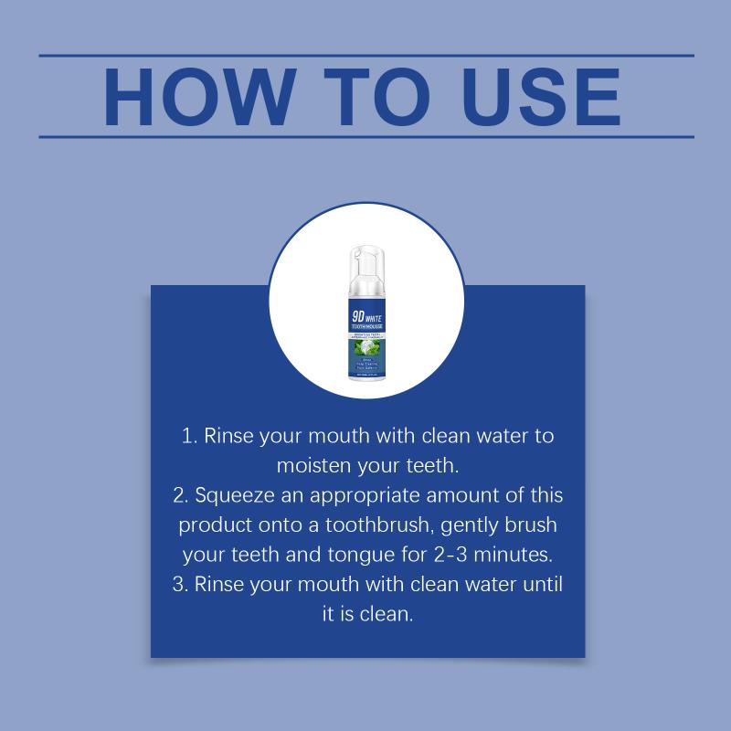 

9D Dental Mousse Gently Cleans Yellow Tartar And Keeps Teeth Fresh And Comfortable. Daily Care Dental Mousse one size