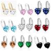 1 Pair Classic Fashion Heart-Shape High Quality Zirconia Hoop Earrings For Trend Women Lovely Birthday Jewelry Gift