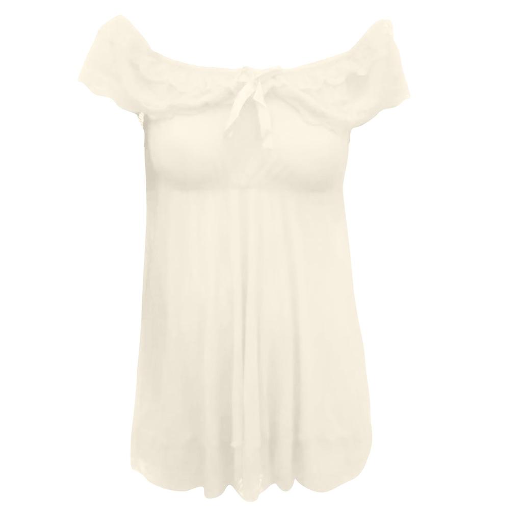 Women's Short Sleeve Lace Satin Vintage Nightdress Pajamas Nightwear Sleepwear