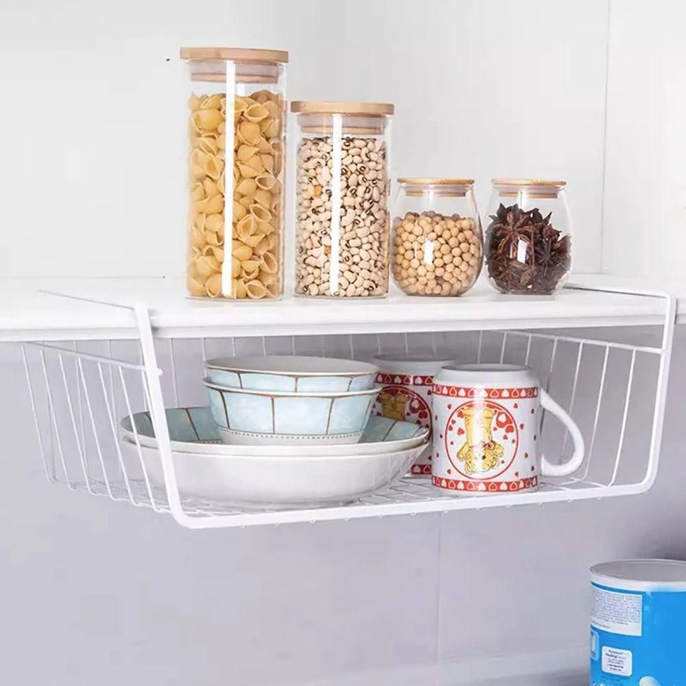 1 шт. Тримачі для настільної шафи Стелаж для зберігання в шафі Під столом Підвісна сітчаста корзина