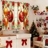 2 Pieces Christmas Decr Patterned Hanging Curtains, Decorative Transparent Curtains For Bedroom Decoration, Bedroom, Office, K