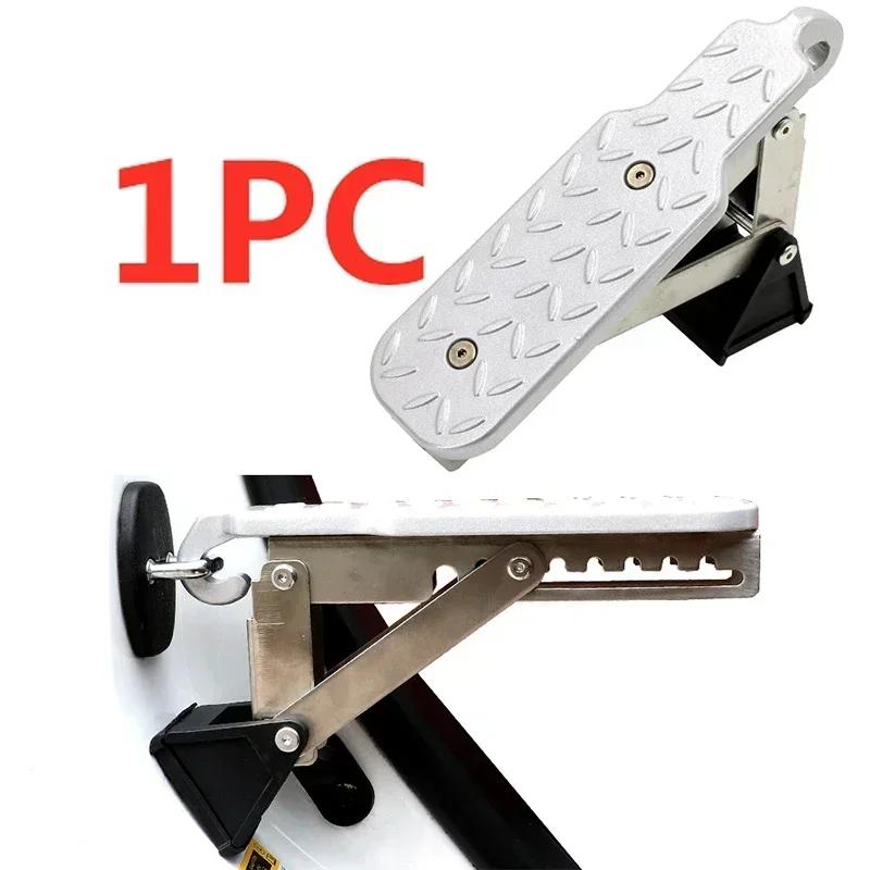 Universeller 440-Pfund-Aluminium-Autodachträger mit Stufenmontage, Türverriegelung auf dem Dach, Hakenständer, Pedale für die meisten SUV-Pickup-Zubehörteile