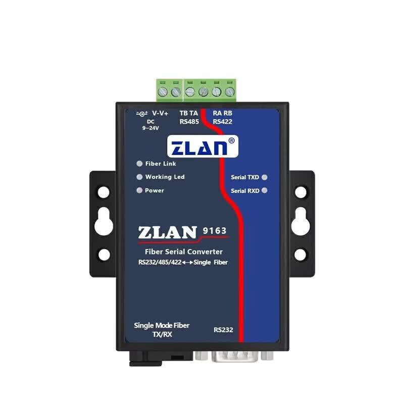 ZLAN Industrial RS232/RS422/RS485 To Fiber Optic Converter