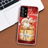 Happy Christmas Cute Bear Gift Phone Case For Samsung Galaxy A53 A52 A73 A72 A12 5G A13 A22 A23 A32 A33 A02S A03S A42 A43 A50S C