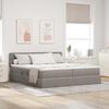 LED Storage Bed with Mattress Taupe 180 x 200 cm Fabric