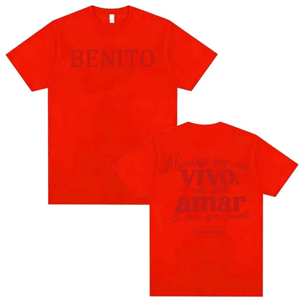2026 Sommer Mode Trendiges T-Shirt Bad Bunny Baile Inolvidable Buchstaben Print T-Shirt Herren Damen Mode Hip Hop Vintage T-Shirts Y2K