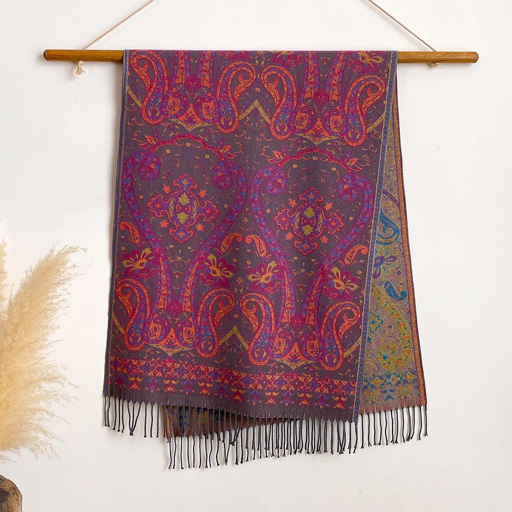Autumn And Winter Ethnic Style Cashew Fringed Warm Popular Outer Shawl Long Scarf Female Versatile