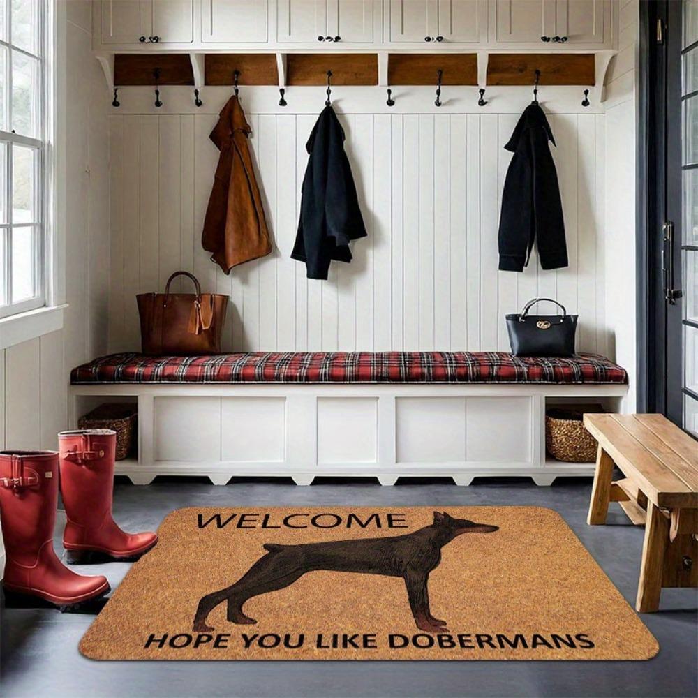 Aesthetic Doberman Dog Print Entrance Doormat Non Slip Washable Floor Rug Indoor Outdoor Home Decor RV Mat 1PC