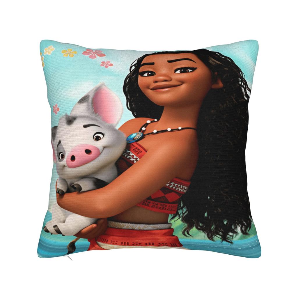 Cartoon M-Moana V-Vaiana Maui Pillow Case  Square Pillow Cover Funny Pillowcases For Sofa Bedroom Home Decor