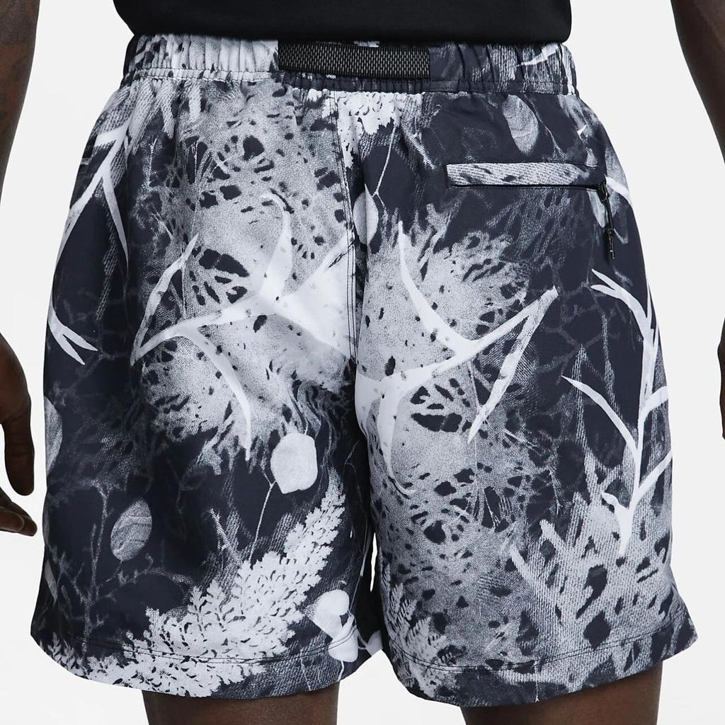 Nike All-Over Print Fitted Mid-Rise Drawstring Sports Shorts Men Shorts Black DV9546-010