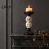 Three Dimensional Skull Decor Halloween Candlestick Holder Decoration, Gothic Raven Candle Holder, Pillar Stand Spooky Taper for Tabletop Home
