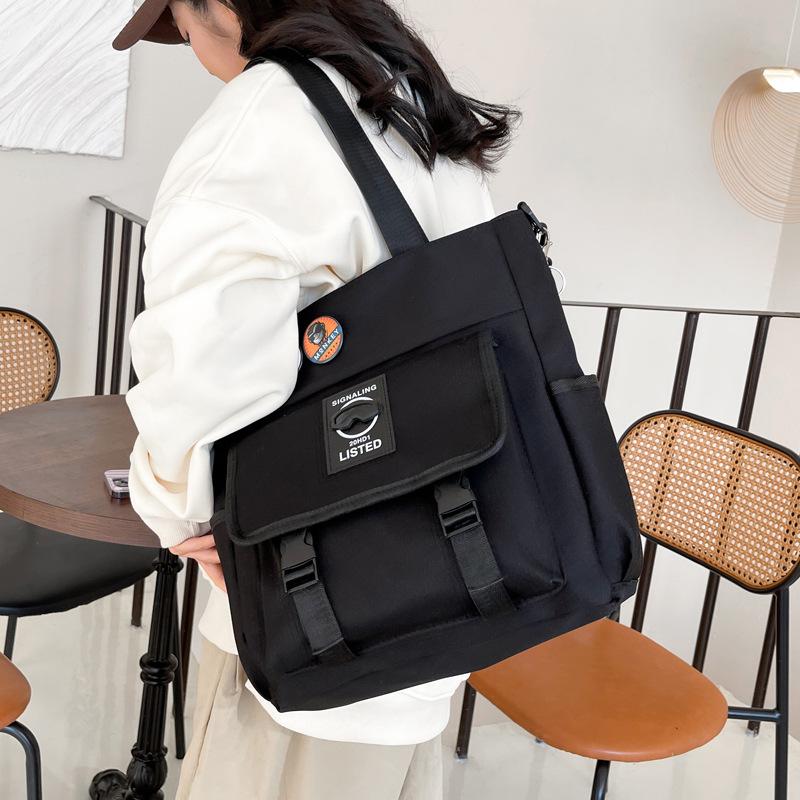 A Light and Fresh Student Portable High-appeartion-level Tutorial Bag, Single-shoulder Hand-carry Crossbody Bag, Large-capacity Commuting Canvas Bag