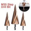 4-12/4-20/4-32mm M35 Cobalt Step Drill Bit Tapered HSS-CO HSS Drill Bit Spiral Groove Triangle Shank For Stainless Steel