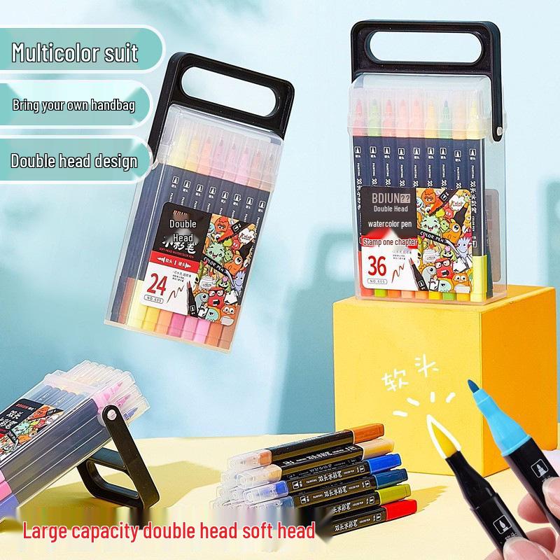 Double-Headed Soft Watercolor Pen Set for Student Art & Children's Graffiti