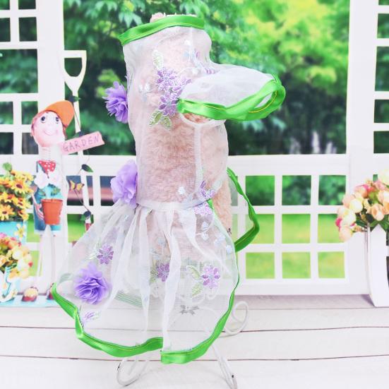 Welpenkleid, atmungsaktiv, bequemes Netzgarn, hübsches Prinzessinnenkleid mit Blumenmuster für den Sommer