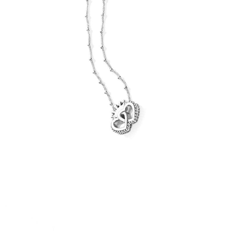 Pandora Double Heart Shaped Pendant Necklace Women necklace Silver 397719-45 Box