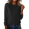 Women's Fashion Casual Solid Color Round Neck Split Hem Raglan Sleeve Long Sleeve Sweater Top