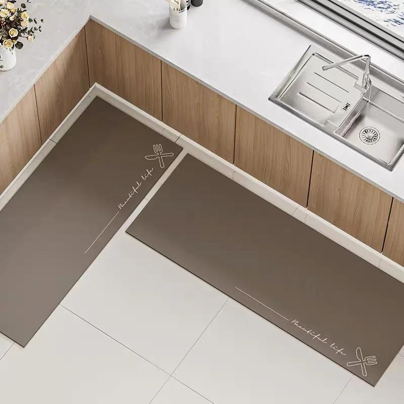 Rug for Kitchen Floor Mat Pvc Waterproof Leather Carpet Non-slip Oil-proof Long Foot Mats Minimalist Style Home Decoration Rugs