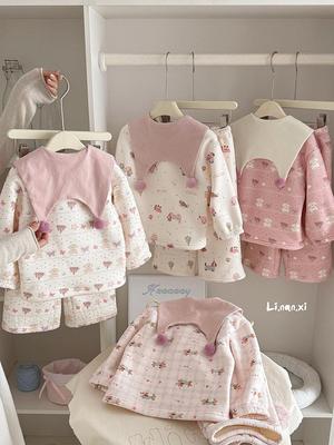 Girls' Winter Fleece-Lined Pajama Set - Comfortable & Warm 2025 New Style