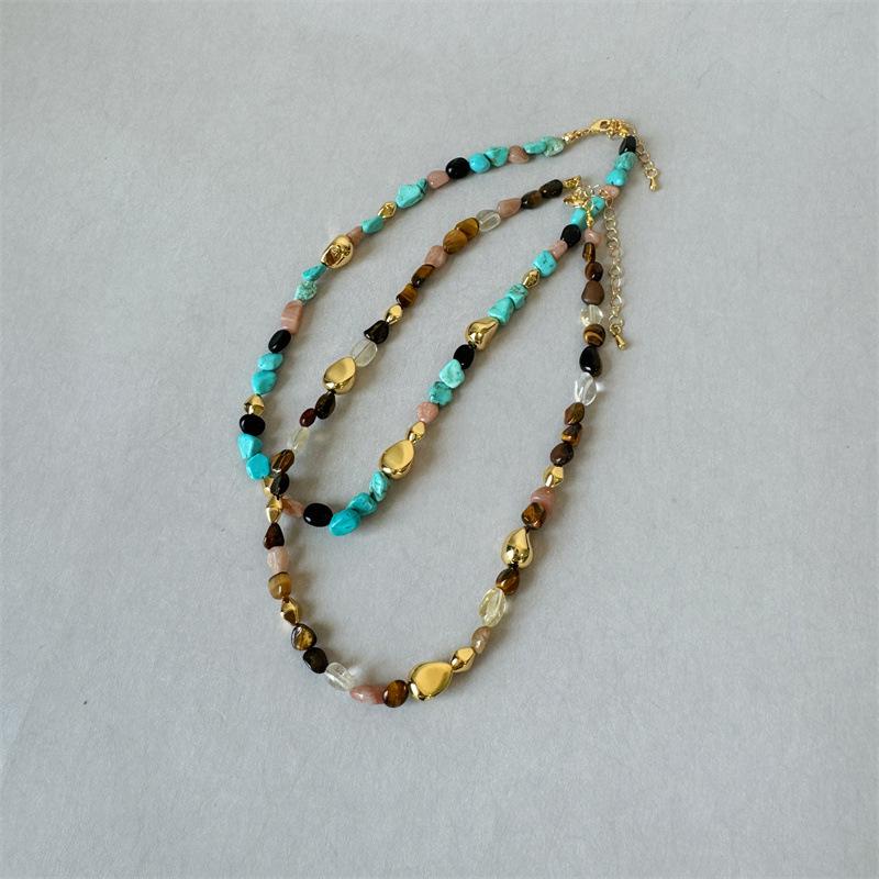 Maillard Caramel Beaded Necklace - Colorful Holiday Style for Women