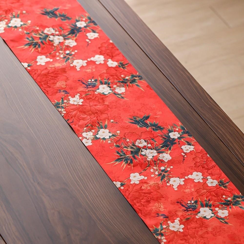 Double Sided Tea Ceremony Table Runner Vintage Long Tablecloth Zen Table Runner  Chinese Restaurant