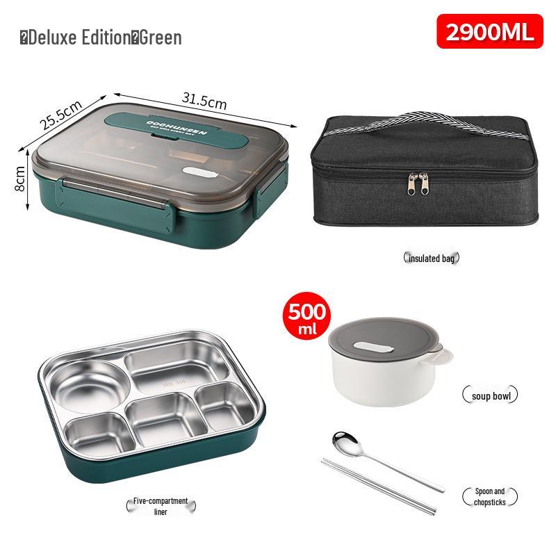 304 Stainless Steel Lunch Box for Adults, Large Capacity Bento with Heat Preservation, Student Meal Container, New Model
