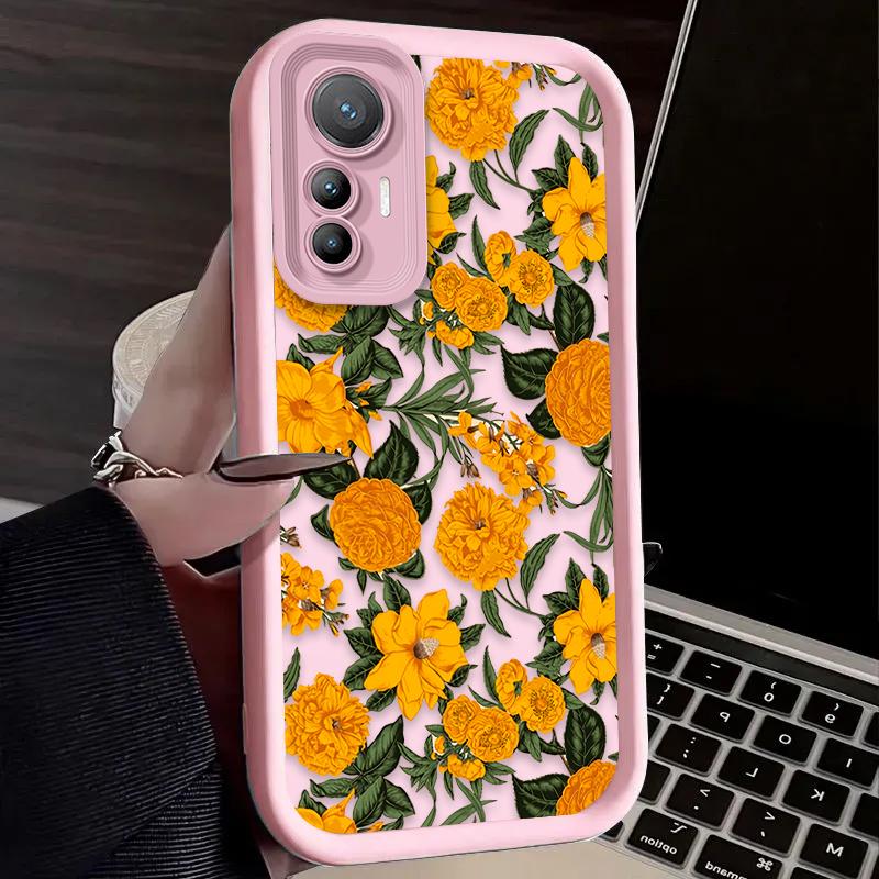 Krásné pouzdro se slunečnicemi pro Xiaomi Poco F7 F6 F5 F4 F3 M5s C65 C75 C71 X7 X6 X5 X4 GT X3 NFC M7 M6 Pro 4G 5G Měkký zadní kryt