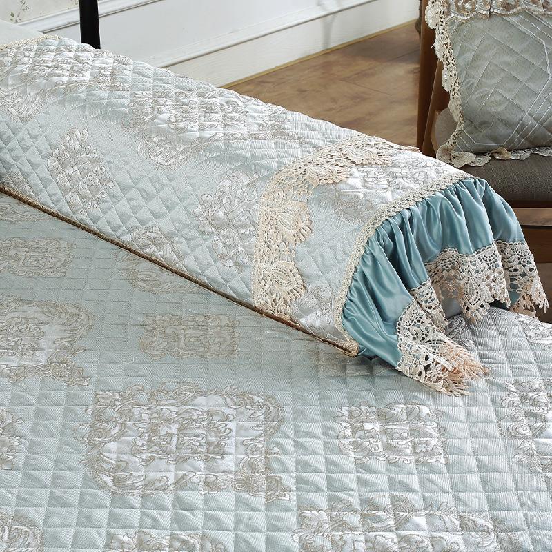 Cotton Linen Jacquard All-season Sofa Cover Thickened Non Slip Comfortable Seat Cushion Lace Breathable Dustproof Couch Towel