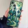 Whimsical landscape Starry Night Phone Case For iPhone 17 16 15 14 13 12 Max Plus Silicone Black Cover