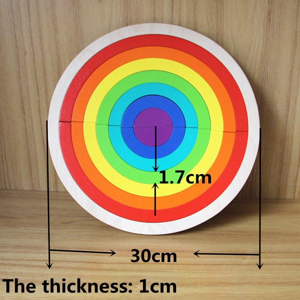 Wood Rainbow Building Blocks Baby Early Learning Instructional  Wooden Toys Colorful Wooden Blocks Toy For Children Kids Gifts