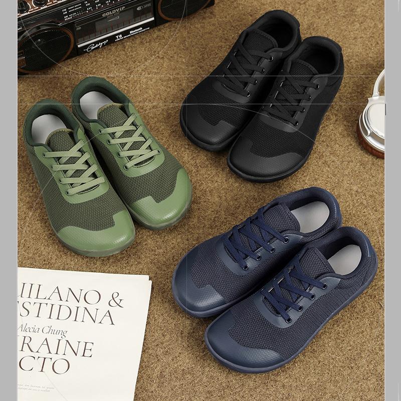 Nuove scarpe unisex più larghe in rete traspirante da uomo a piedi nudi con punta larga, scarpe basse di marca, suola morbida a goccia zero, scarpe da ginnastica con punta larga, taglia grande