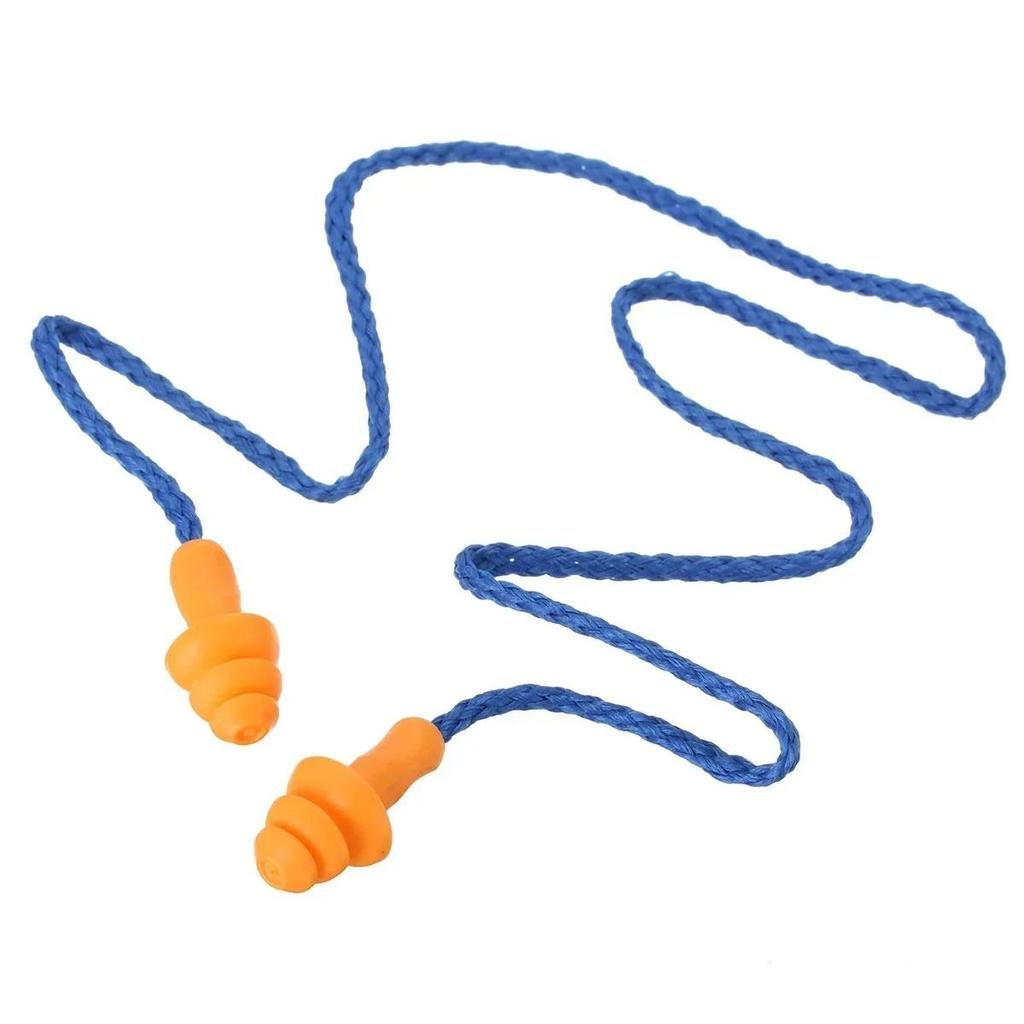 5 Pcs Soft Silicone Wired Ear Plugs Reusable Protective Ear Protection Ear Plugs Noise Reduction Earmuffs