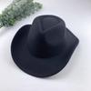 Høst- og vinterhatter for menn og kvinner, varm ullen jazzhatt med stor brem, retro lys brettfelthatt