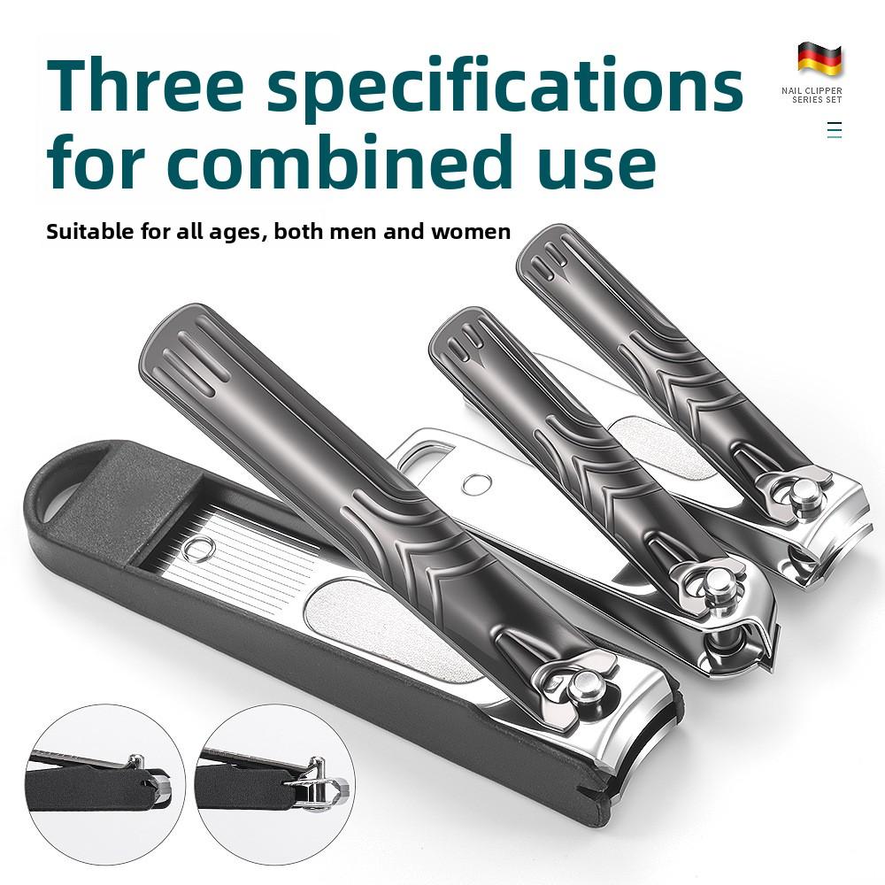 7 Piece Carbon Steel Manicure Set Two-tier Box; High-end Gun-black Splash-proof sharp Pedicure Nail Clippers Tools