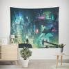 Aertemisi Cyberpunk Stadt Neon Futuristisch Ästhetik Tokio Japan Japanischer Anime Wandteppich Wandbehang Kunst für Schlafzimmer Wohnzimmer