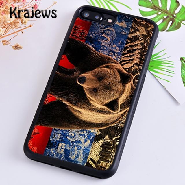 Krajews Moscow Russian Flag Bear Phone Case Cover For iPhone 14 5 6s 7 8 Plus X XR XS 11 12 13 Pro Max Samsung S21 S22ultra Plus