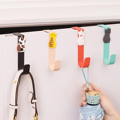 Fanyejia Door Hooks, 4-Pack, Entryway Hooks Behind Doors, Clothes Hangers, Over-The Storage Rack, No Drilling Required, Cabinet Door Hooks