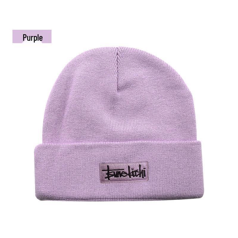 

Зимняя вязаная шапка Tsunekichi KH2 для подледной рыбалки: Ветрозащитный, Теплый, Однотонный, Вышитый One Size фиолетовый