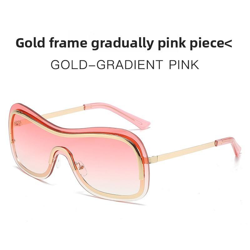 

Y2k Frameless Metallic Sunglasses With Colorful Silver Lenses For Outdoor Activities And Fashion GoldFrameGradientPink