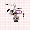 BTS 3-in-1 Acrylic Keychain, Bangtan Boys Real Photo + Cartoon Figure + Colorful Name Tag Triple Charm Keyring, Kpop ARMY Fans Bag Pendant