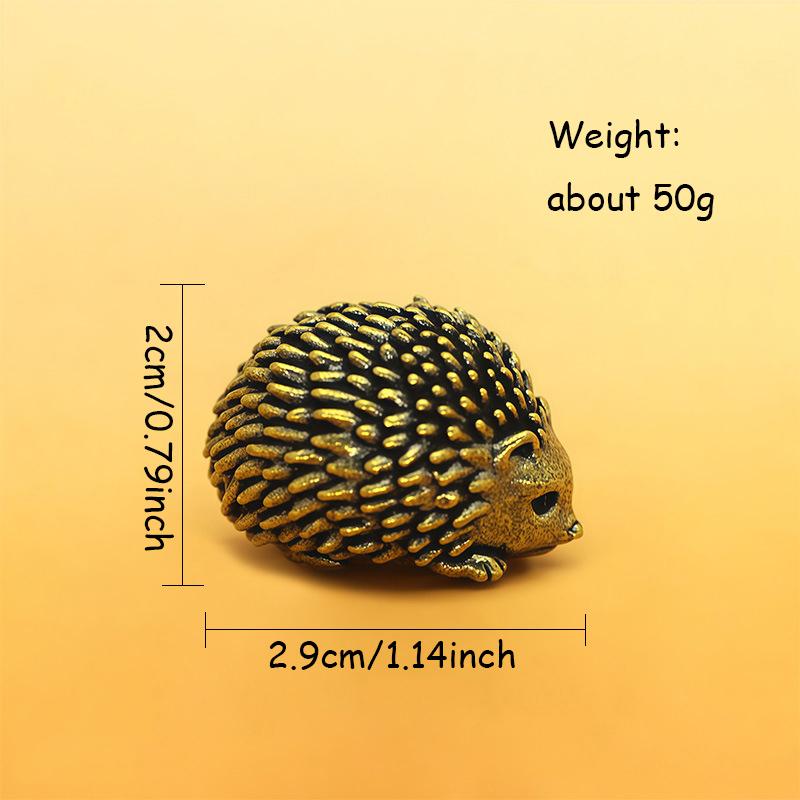 Copper Hedgehog Small Ornaments Solid Brass Antique Animal Sculpture Crafts Desk Tea Table Decoration Home Decor For Living Room
