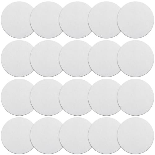 Set of 20 Plain White Round Coasters, 100mm Diameter X 3mm Thick, Absorbent Neoprene Cup Coasters, Perfect for Craft Painting, HTV Vinyl Projects, Hou