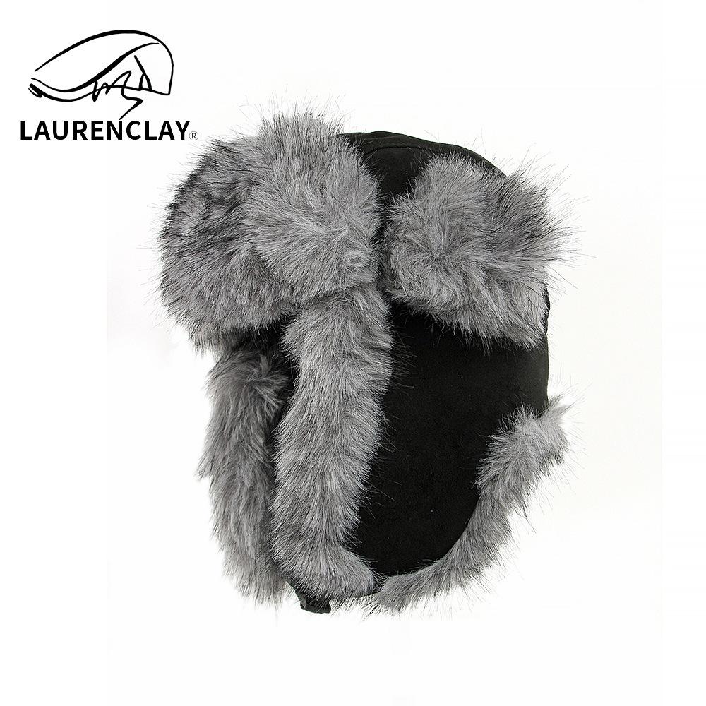 Northeast Hat Men's Thickened Suede Lei Feng Hat Outdoor Riding Windproof and Cold Imitation Rabbit Fur Warm Winter Hat Women