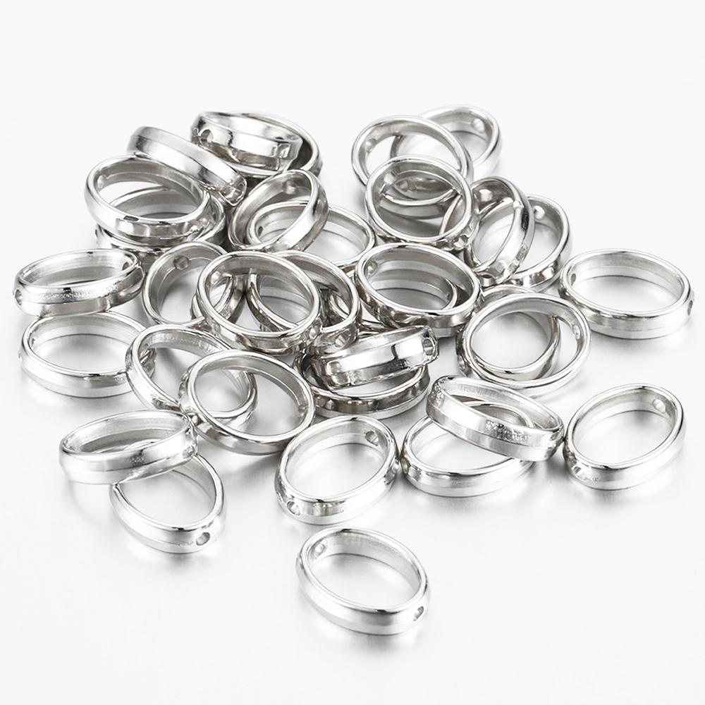 50pcs Two Hole CCB Square Love Heart Frame Spacer Beads DIY Necklace Bracelet Earrings Connectors Pendants Jewelry Accessories
