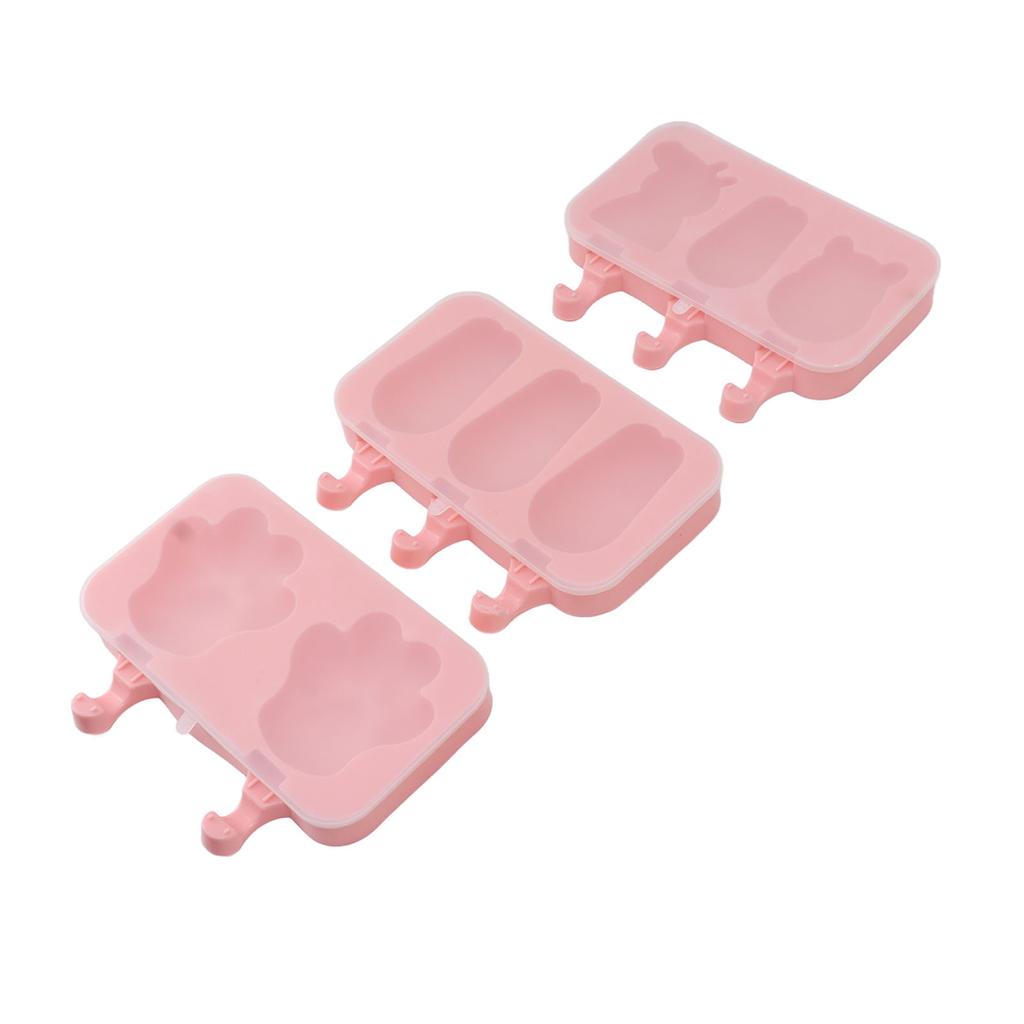 3pcs Ice Cream Bar Mold Food Grade Safe Cold and Heat Resistance Silicone Popsicle Molds for DIY Making